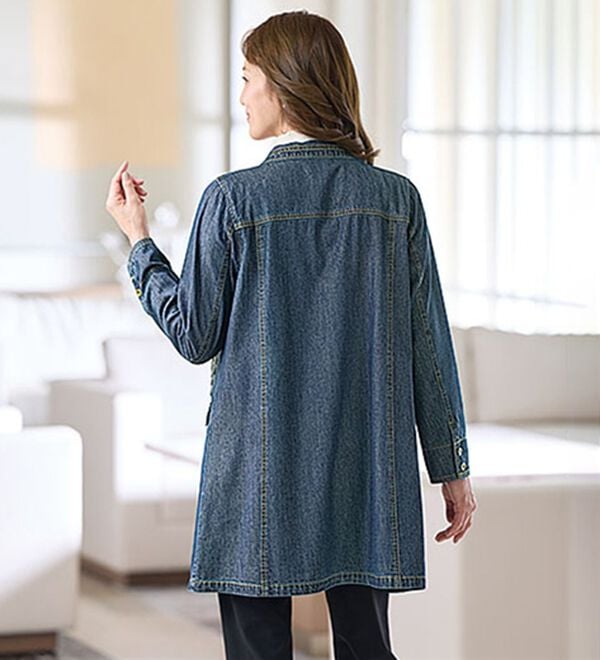 BELLUNA（ベルーナ）の「＜トレンドを大人に着こなす！＞ニット切替ステッチ使いデニムジャケット（その他ジャケット）」｜詳細画像