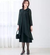 ルフラン（ルフラン）の「アイロンいらず重ね着風ワンピース（ブラックフォーマル（喪服・礼服））」