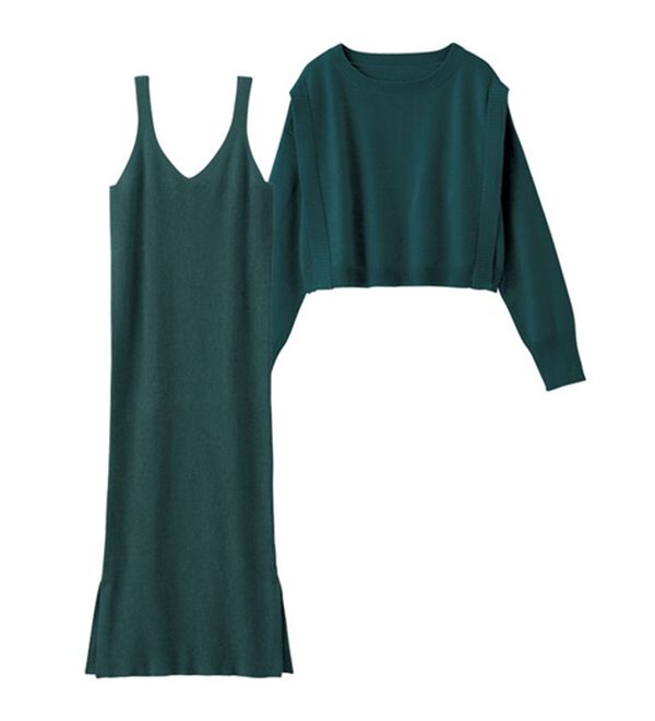 GeeRA（ジーラ）の「レイヤード２点セットワンピース（ニットワンピース）」｜詳細画像