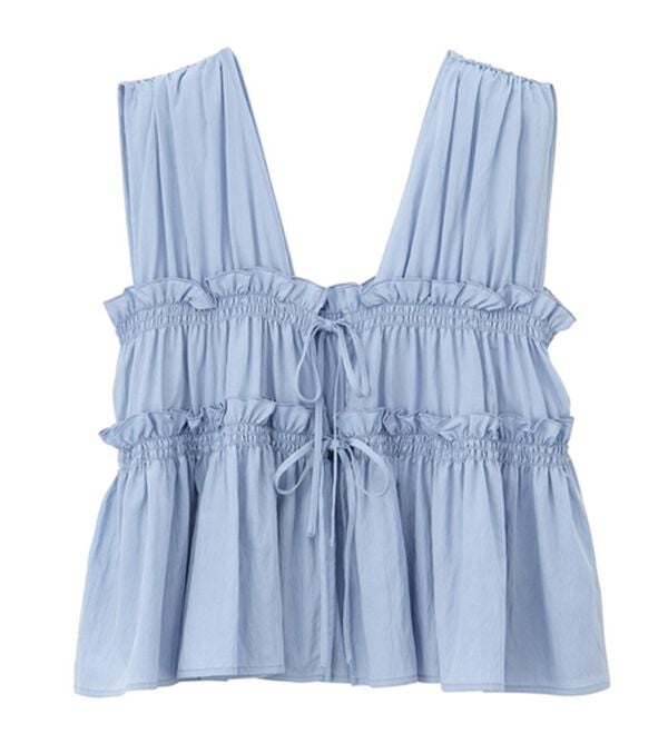 GeeRA（ジーラ）の「ギャザーリボンノースリブラウス（ブラウス）」｜詳細画像