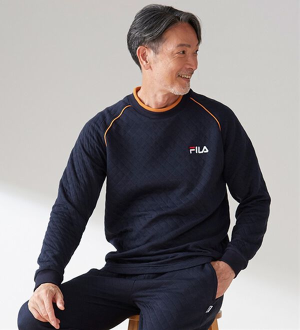 「【２着組】＜フィラ＞肌側綿１００％スポーティパジャマ（メンズルームウェア）」｜詳細画像