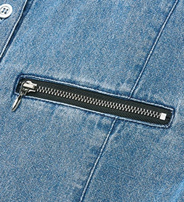 ルフラン（ルフラン）の「ジッパー使いのデニムチュニック（シャツ）」｜詳細画像