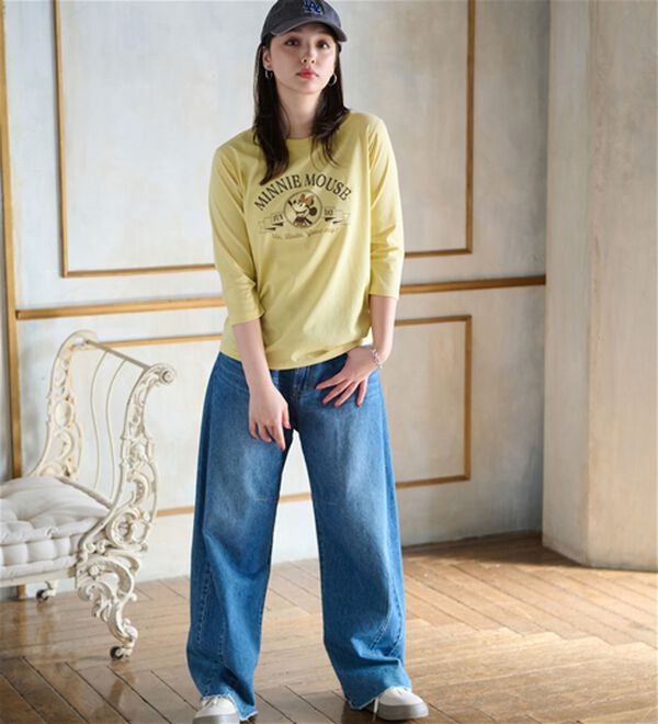 BELLUNA（ベルーナ）の「＜Ｄｉｓｎｅｙ＞【ミニー】プリント7分袖Tシャツ（Tシャツ）」｜詳細画像
