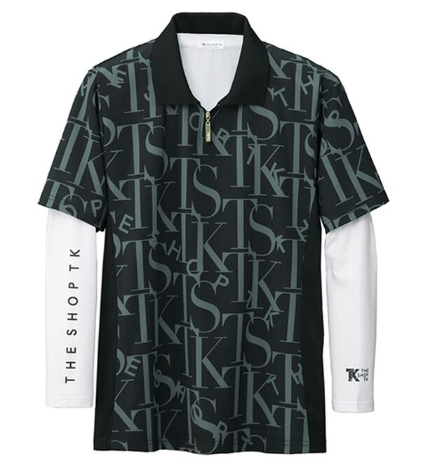 「＜ザ　ショップ　ティーケー＞ウインドテック　コンプレッション付ポロ（メンズポロシャツ）」｜ブラック