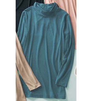 「ニットの不快感にさよならタートルネックインナー（肌着・インナーウェア）」｜ブルーグレー