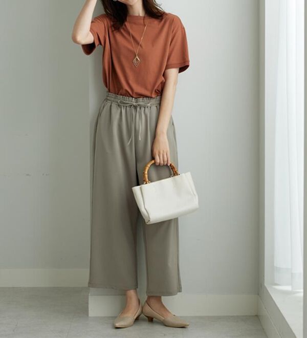 BELLUNA（ベルーナ）の「【接触冷感/UVカット/吸水速乾/イージーケア】カナパストレッチ素材ワイドパンツ（ワイドパンツ・ガウチョ）」｜詳細画像