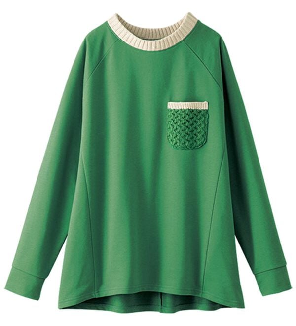 BELLUNA（ベルーナ）の「裏毛素材ニット切替プルオーバー（カットソー）」｜詳細画像