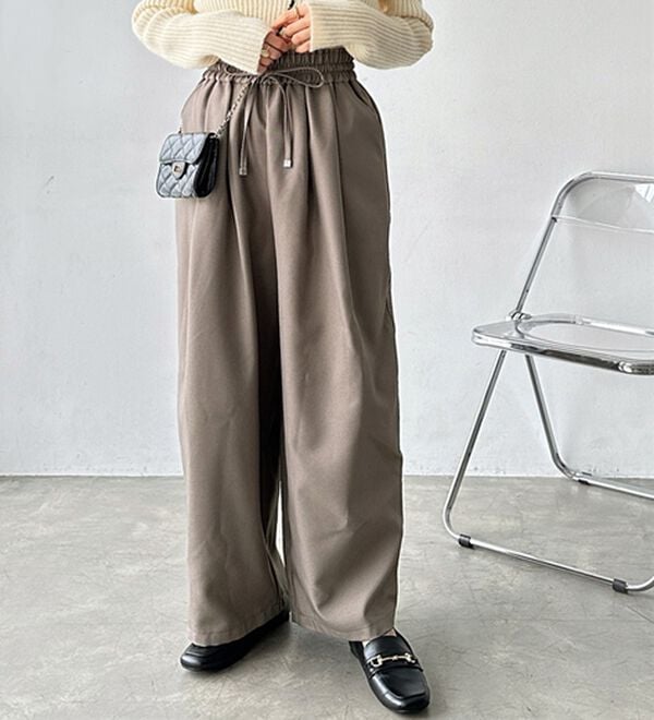 GeeRA（ジーラ）の「ウールライクダブルタックイージーパンツ（フルレングスパンツ）」｜詳細画像