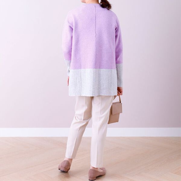 BELLUNA（ベルーナ）の「袖＆裾配色ニットプルオーバー（ニット・セーター）」｜詳細画像