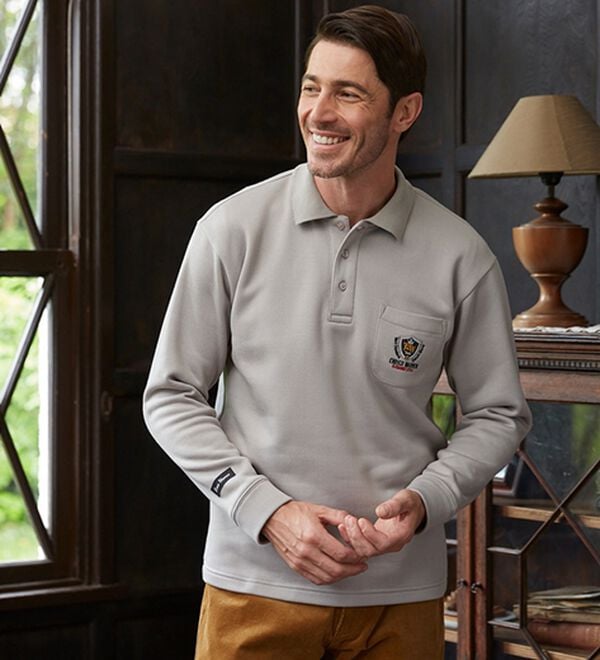 「【４枚組】裏起毛ブランドポロトレーナー（メンズトレーナー）」｜詳細画像