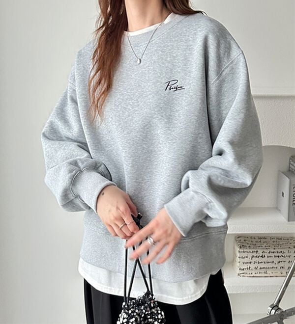 GeeRA（ジーラ）の「ロゴ＆ハート刺しゅう裏起毛スウェット（トレーナー・スウェット）」｜詳細画像