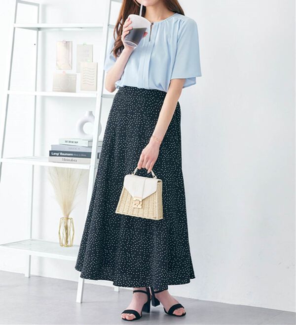 alotta（アロッタ）の「【接触冷感】前後２ＷＡＹギャザーブラウス（半袖）（ブラウス）」｜詳細画像