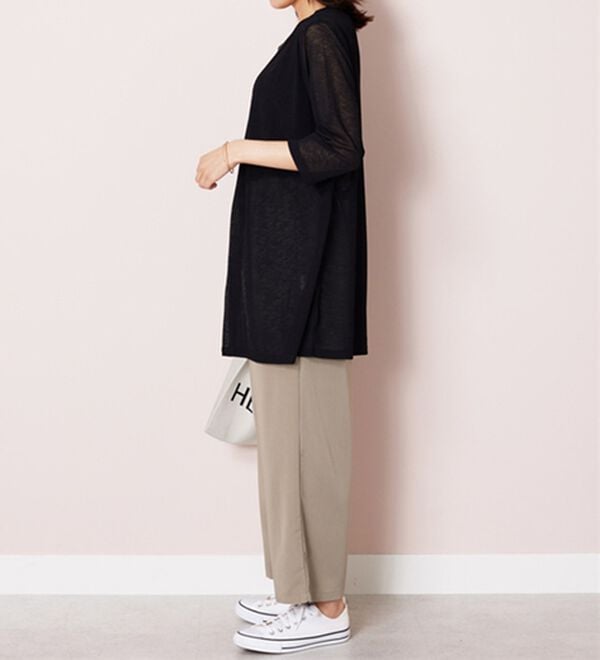 BELLUNA（ベルーナ）の「【接触冷感】なめらかタッチイージーワイドパンツ（ワイドパンツ・ガウチョ）」｜詳細画像