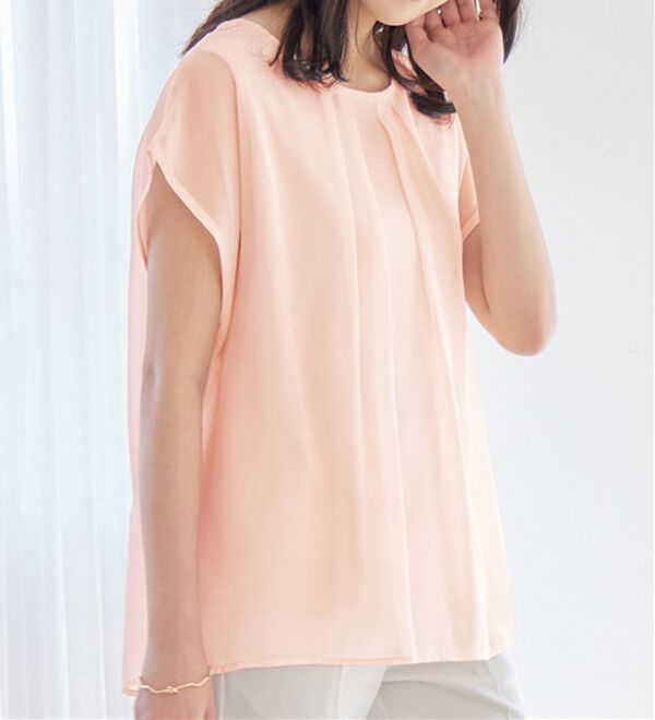 alotta（アロッタ）の「【接触冷感】機能付インナーシフォンブラウス（ブラウス）」｜詳細画像