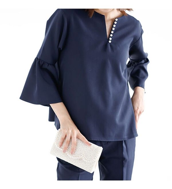 GeeRA（ジーラ）の「パールデザインセットアップ（パンツスーツ）」｜詳細画像