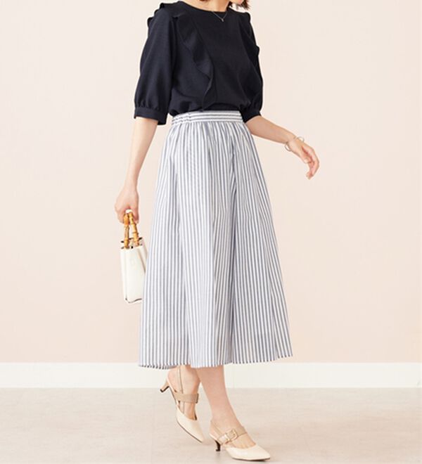 BELLUNA（ベルーナ）の「麻調合繊フリルデザインブラウス（ブラウス）」｜詳細画像