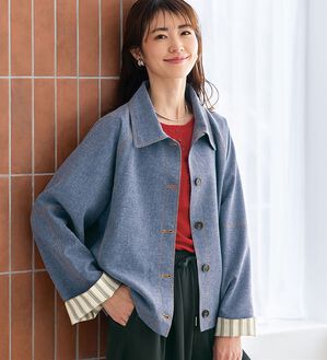 BELLUNA（ベルーナ）の「頼れる軽アウターデニム調ストライプ使いジャケット（その他ジャケット）」｜詳細画像