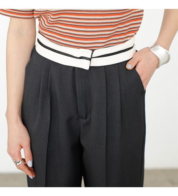 GeeRA（ジーラ）の「２ＷＡＹハイウエストスラックスパンツ（フルレングスパンツ）」｜詳細画像