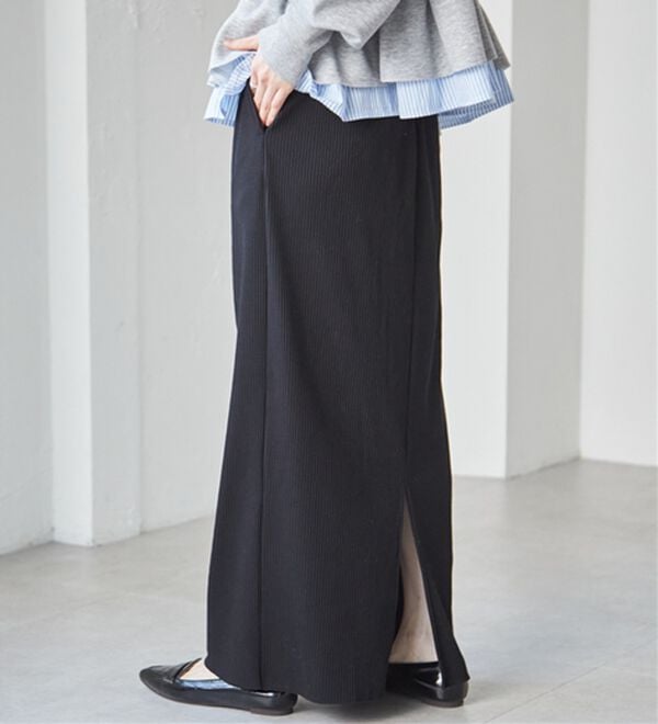 RANAN（ラナン）の「セルフカットリブロングナロースカート（ロングスカート）」｜詳細画像