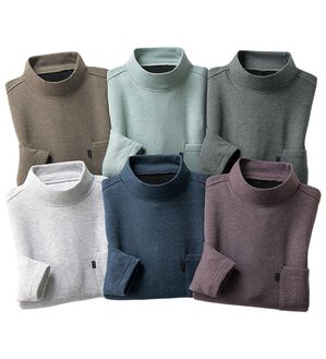 「カシミヤタッチハイネックＴシャツ（メンズＴシャツ）」｜詳細画像