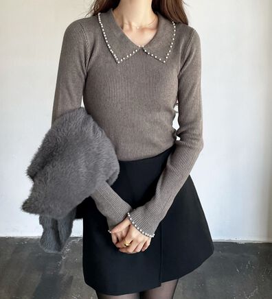 GeeRA（ジーラ）の「【YOUING.】パール衿リブニット（ニット・セーター）」