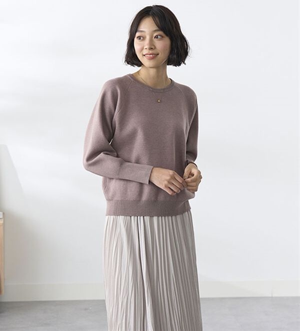 BELLUNA（ベルーナ）の「トレーナー感覚！きれいめカジュアルさんのためのニットトレーナー（ニット・セーター）」｜詳細画像