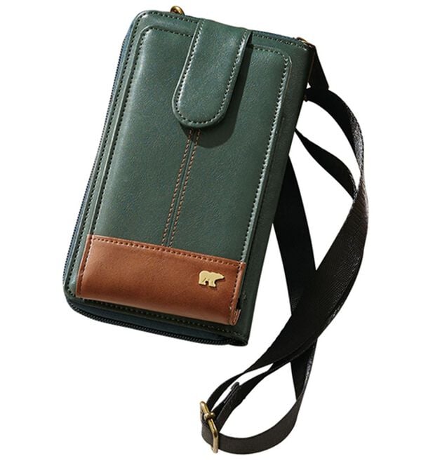 「＜ゴールデンベア＞大人のスマホ＆ウォレットポーチ（メンズショルダーバッグ）」｜グリーン