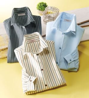 ルフラン（ルフラン）の「【３色組】アイロンいらずのダブル衿シャツ（シャツ）」｜詳細画像