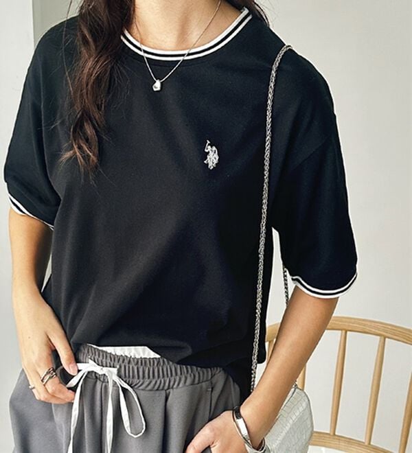 GeeRA（ジーラ）の「【ＵＳ．ＰＯＬＯ．ＡＳＳＮ】ライン配色Ｔシャツ（Tシャツ）」｜詳細画像