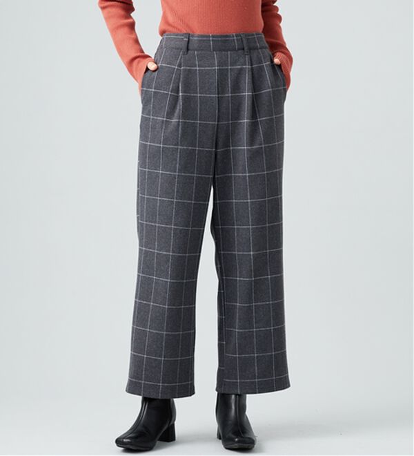 BELLUNA（ベルーナ）の「ウール調ふっくらワイドパンツ（ワイドパンツ・ガウチョ）」｜詳細画像