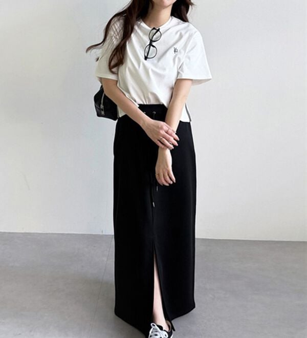 GeeRA（ジーラ）の「フロントスリットスウェットナロースカート（ロングスカート）」｜詳細画像