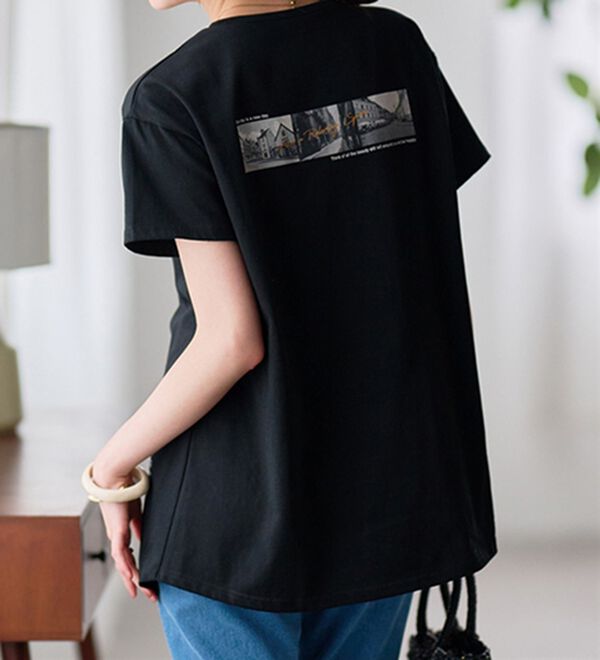 RANAN（ラナン）の「【接触冷感】ロゴプリントチュニックTシャツ（Tシャツ）」｜詳細画像