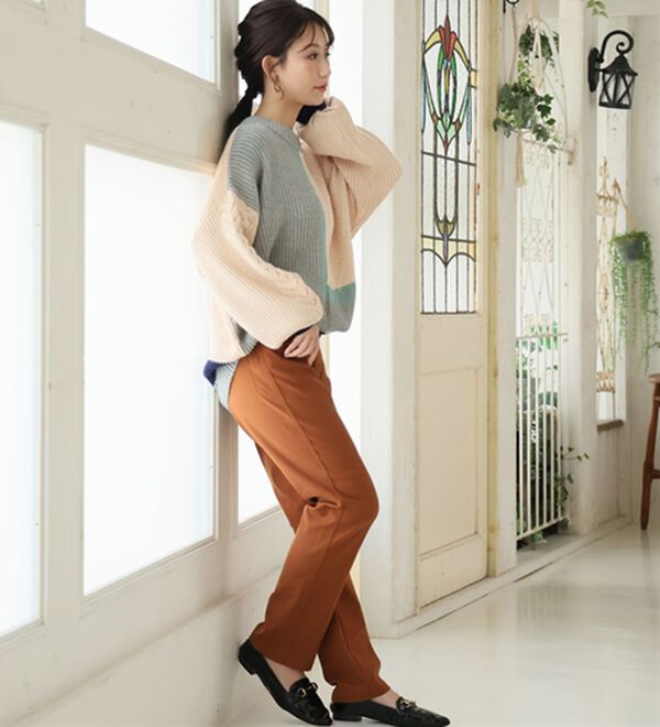 A HAPPY MARILYN（アハッピーマリリン）の「【Ｌ～５Ｌ】楽・暖・美脚！ストレッチ裏起毛パンツ（フルレングスパンツ）」｜詳細画像