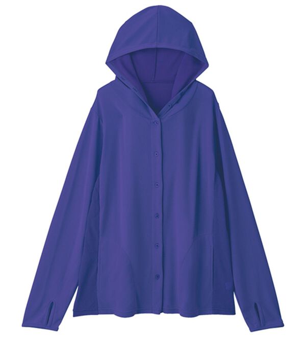 「ひんやり快適風が通るＵＶパーカー（パーカー）」｜ネイビー