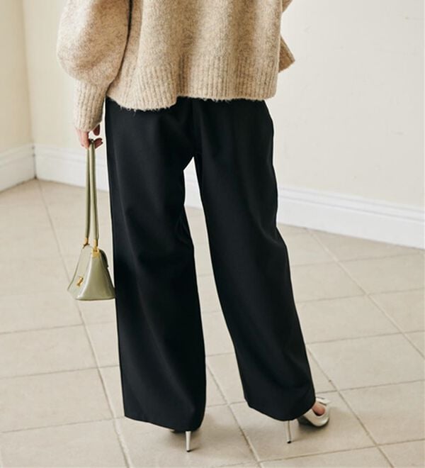 RANAN（ラナン）の「ウエストシャーリングギャザーパンツ（ワイドパンツ・ガウチョ）」｜詳細画像