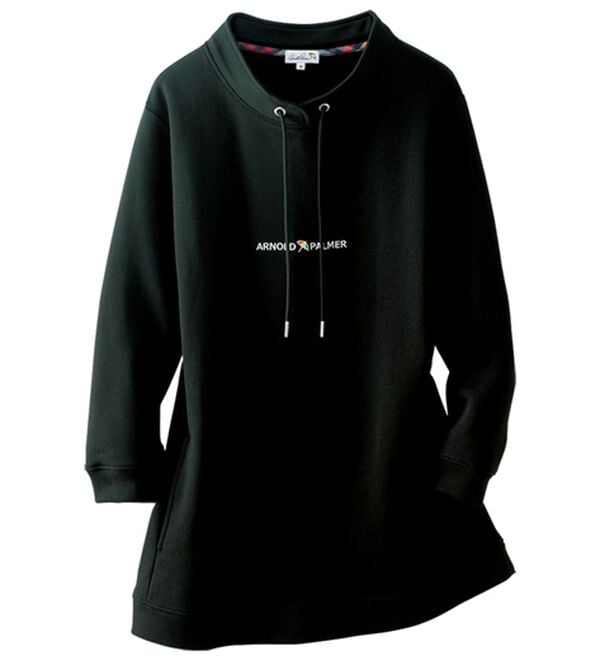 「＜アーノルド　パーマー＞デザインネックプルオーバー（トレーナー・スウェット）」｜ブラック
