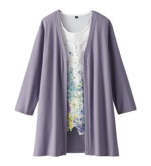 BELLUNA（ベルーナ）の「彩り花柄レースカーディガンアンサンブル（アンサンブル）」｜パープル