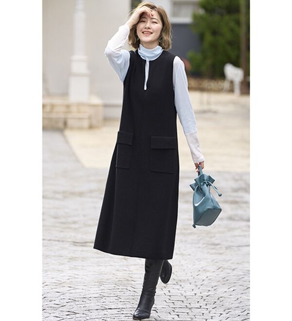 BELLUNA（ベルーナ）の「綿１００％ニットジャンパースカート（ジャンパースカート）」｜詳細画像