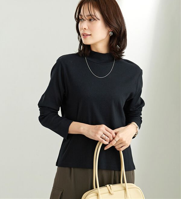 「シンプルデザイン！ハイネックプルオーバー（カットソー）」｜詳細画像