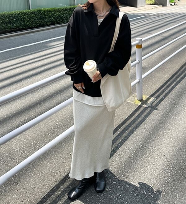 RANAN（ラナン）の「あったか裏起毛衿付きオーバーサイズスウェット（トレーナー・スウェット）」｜詳細画像