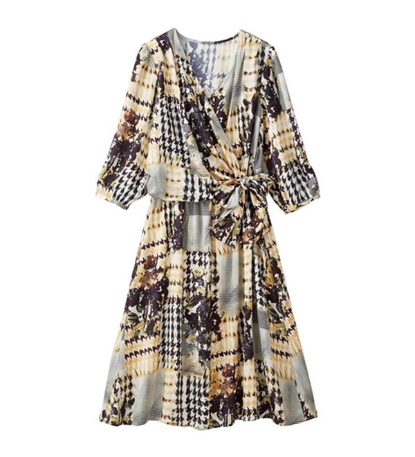 変形チェック柄ワンピース - ベルーナ【公式】 