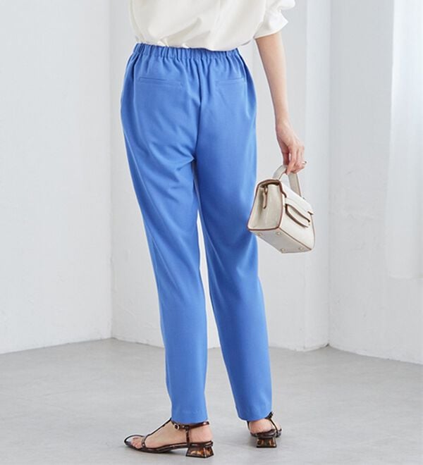 RANAN（ラナン）の「【ひんやり・ＵＶ】機能付麻調美脚タックテーパードパンツ（フルレングスパンツ）」｜詳細画像