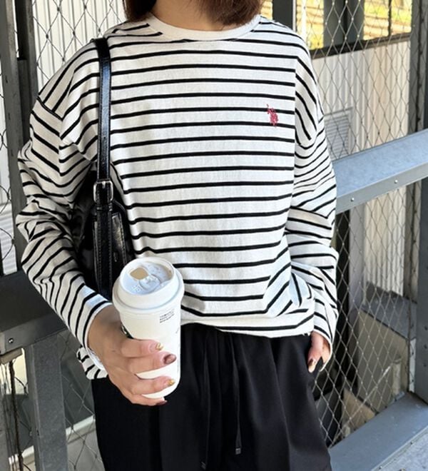 GeeRA（ジーラ）の「【Ｕ．Ｓ．ＰＯＬＯ ＡＳＳＮ】オーバーサイズ刺しゅうロンＴ（カットソー）」｜詳細画像