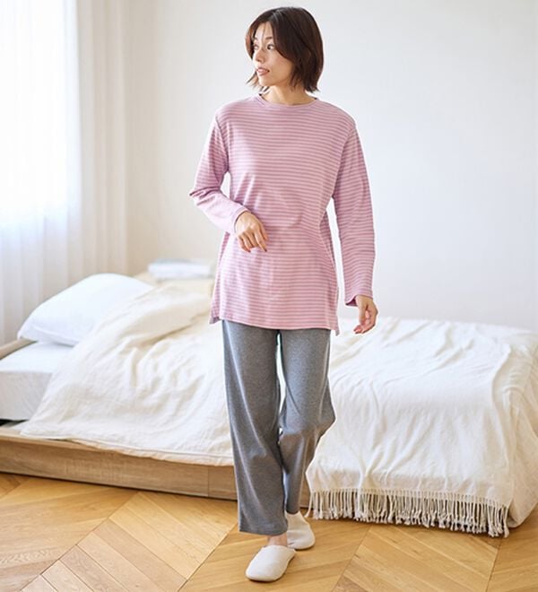 LAVIENNE（ラヴィエンヌ）の「【とろける肌心地】綿１００％あったかスムースパジャマ（パジャマ・ルームウェア）」｜詳細画像