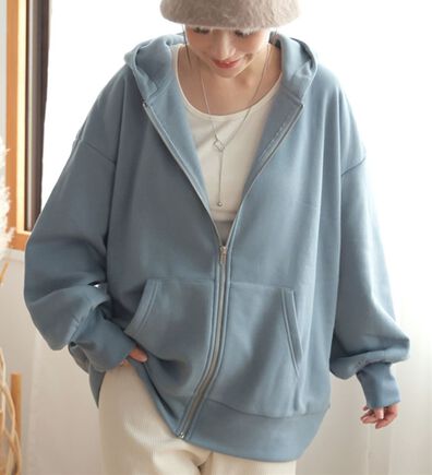 A HAPPY MARILYN（アハッピーマリリン）の「【Ｌ～８Ｌ】【ハピぽか裏起毛】ゆったりジップパーカー 毛玉になりにくい（パーカー）」