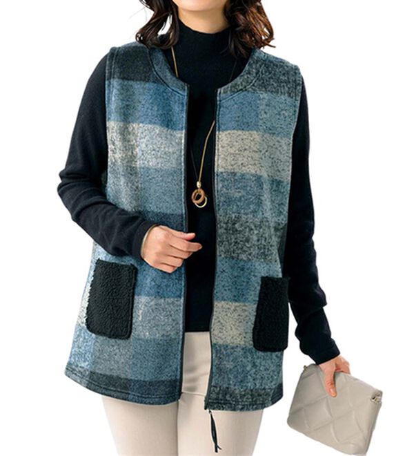 ルフラン（ルフラン）の「カラフルチェック柄ベスト（ベスト）」｜詳細画像