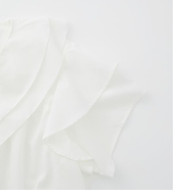 RANAN（ラナン）の「ビッグカラーフリルハーフスリーブブラウス（シャツ）」｜詳細画像