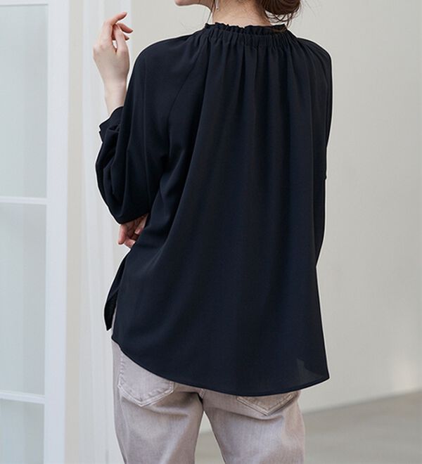 RANAN（ラナン）の「フリル衿ボウタイギャザーブラウス（ブラウス）」｜詳細画像