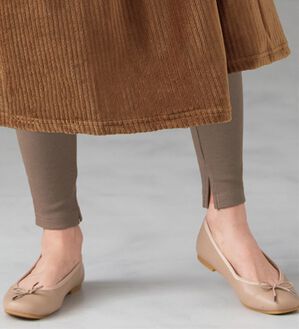 LAVIENNE（ラヴィエンヌ）の「綿９５％綿混リブレギンス（肌着・インナーウェア）」｜ブラウン
