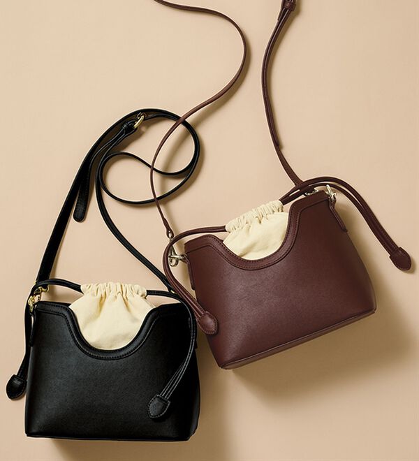 RANAN（ラナン）の「巾着切替デザインショルダーバッグ（ハンドバッグ）」｜詳細画像